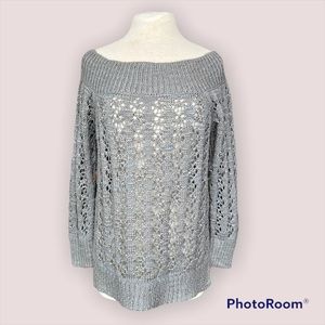 Cozy Casual Off Shoulder Loose Knit Sweater
